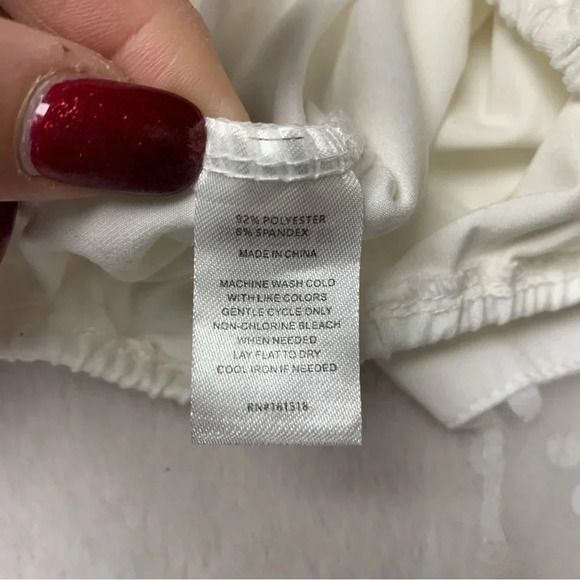 Alredine white body suit size medium polka dotted sheer sleeves 2 snap closure - Picture 2 of 8